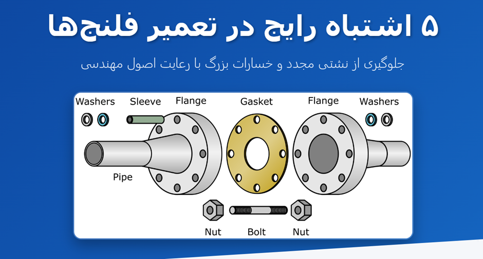 ۵ اشتباه رایج در تعمیر فلنج‌ که باعث نشتی مجدد و خسارات بزرگ می‌شوند